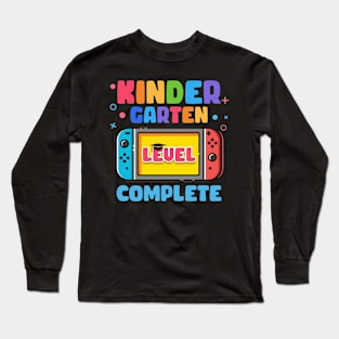 Kindergarten Level Complete Last Day Of School Gift For Boys Girls Kids Long Sleeve T-Shirt